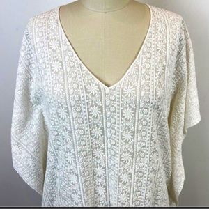 Chikankari silk dress. Hand embroidered kaftan.